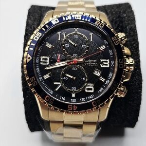 Invicta Gold and Black Chronograph Watch